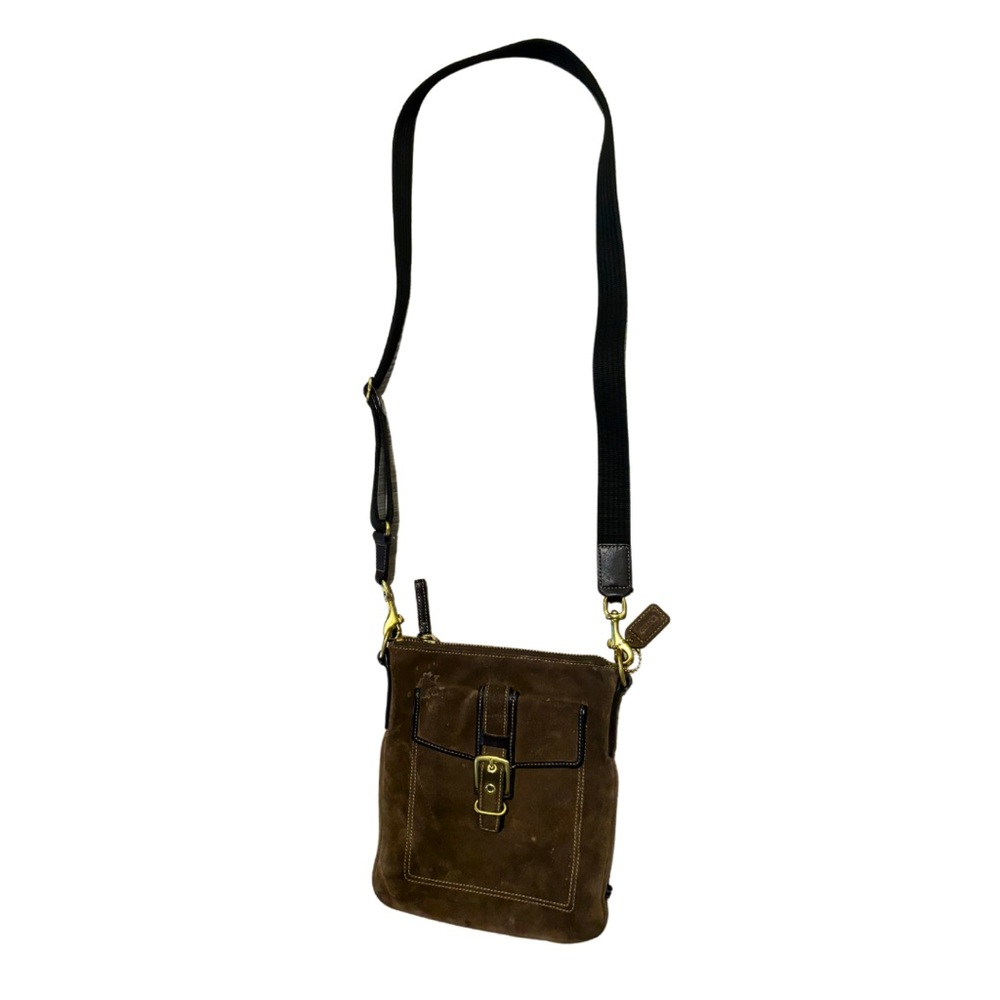 Vintage Coach Brown Suede Messenger Bag